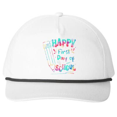 Happy First Day Of School Summers Out For School Kids Snapback Five-Panel Rope Hat