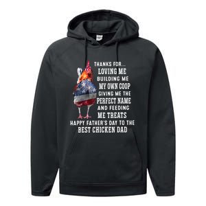 Happy FatherS Day To The Best Chicken Dad Performance Fleece Hoodie