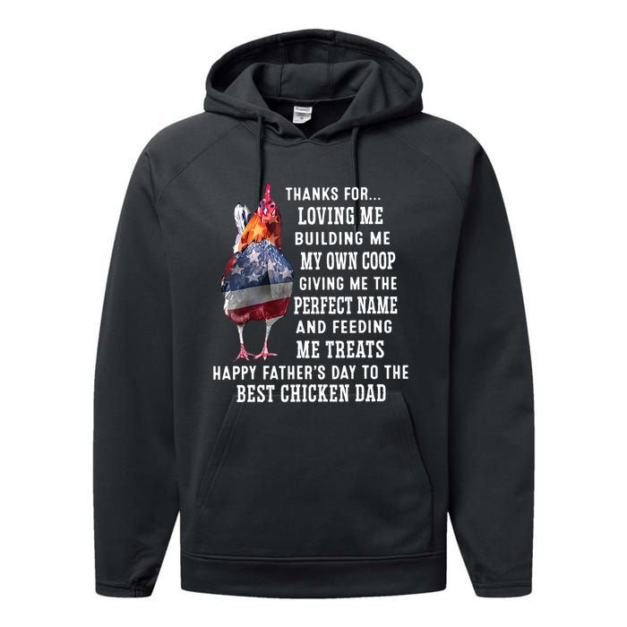 Happy FatherS Day To The Best Chicken Dad Performance Fleece Hoodie