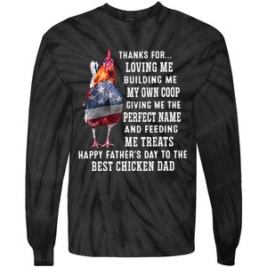 Happy FatherS Day To The Best Chicken Dad Tie-Dye Long Sleeve Shirt