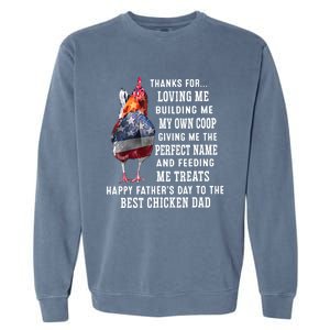 Happy FatherS Day To The Best Chicken Dad Garment-Dyed Sweatshirt