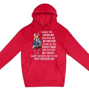 Happy FatherS Day To The Best Chicken Dad Premium Pullover Hoodie