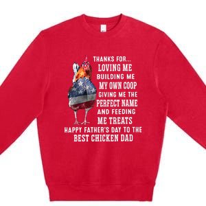 Happy FatherS Day To The Best Chicken Dad Premium Crewneck Sweatshirt