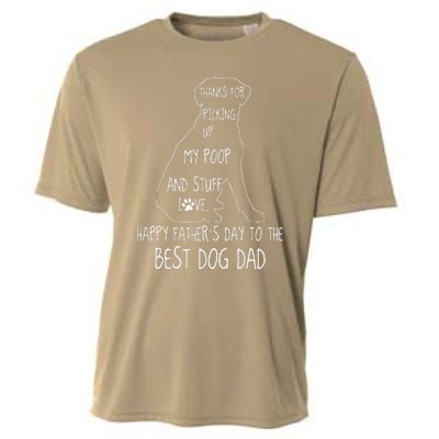 Happy Fathers Day Dog Dad Thanks For Picking Up My Poop Cooling Performance Crew T-Shirt