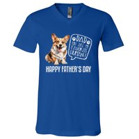 Happy FatherS Day Welsh Corgi Dad You Are My Favorite Hu Gift V-Neck T-Shirt