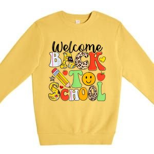 Happy First Day Of School Back To School Excitement Starting Strong School Ad Premium Crewneck Sweatshirt