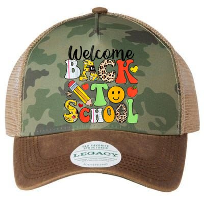 Happy First Day Of School Back To School Excitement Starting Strong School Ad Legacy Tie Dye Trucker Hat