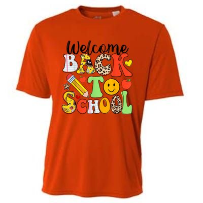 Happy First Day Of School Back To School Excitement Starting Strong School Ad Cooling Performance Crew T-Shirt