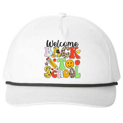 Happy First Day Of School Back To School Excitement Starting Strong School Ad Snapback Five-Panel Rope Hat