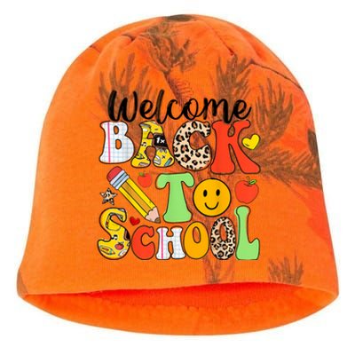 Happy First Day Of School Back To School Excitement Starting Strong School Ad Kati - Camo Knit Beanie