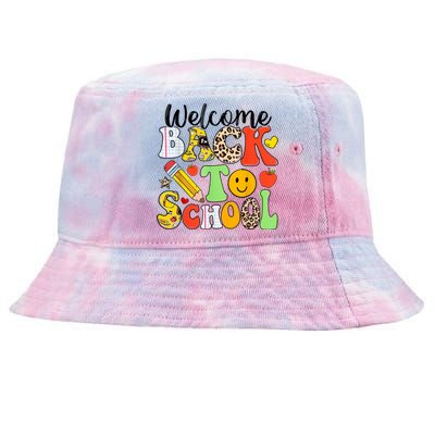 Happy First Day Of School Back To School Excitement Starting Strong School Ad Tie-Dyed Bucket Hat