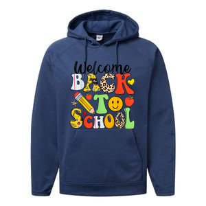 Happy First Day Of School Back To School Excitement Starting Strong School Ad Performance Fleece Hoodie