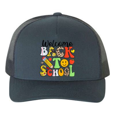 Happy First Day Of School Back To School Excitement Starting Strong School Ad Yupoong Adult 5-Panel Trucker Hat