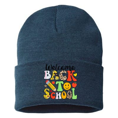 Happy First Day Of School Back To School Excitement Starting Strong School Ad Sustainable Knit Beanie