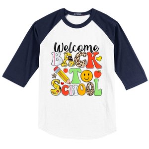 Happy First Day Of School Back To School Excitement Starting Strong School Ad Baseball Sleeve Shirt