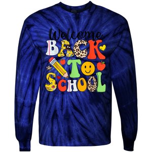 Happy First Day Of School Back To School Excitement Starting Strong School Ad Tie-Dye Long Sleeve Shirt