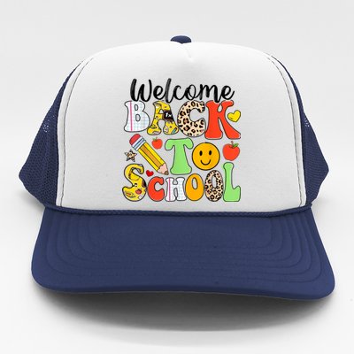 Happy First Day Of School Back To School Excitement Starting Strong School Ad Trucker Hat