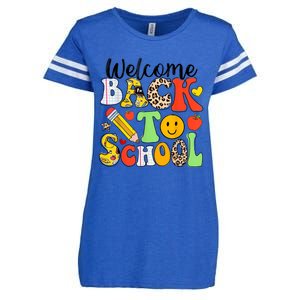 Happy First Day Of School Back To School Excitement Starting Strong School Ad Enza Ladies Jersey Football T-Shirt