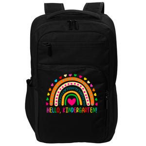 Happy First Day Of School Hello Kindergarten Teacher Rainbow Meaningful Gift Impact Tech Backpack