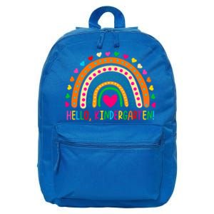 Happy First Day Of School Hello Kindergarten Teacher Rainbow Meaningful Gift 16 in Basic Backpack