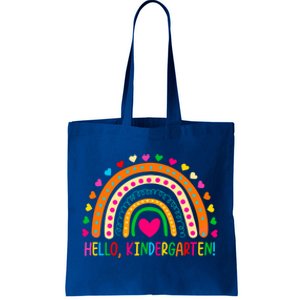 Happy First Day Of School Hello Kindergarten Teacher Rainbow Meaningful Gift Tote Bag