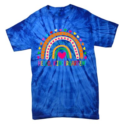 Happy First Day Of School Hello Kindergarten Teacher Rainbow Meaningful Gift Tie-Dye T-Shirt