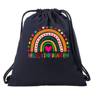 Happy First Day Of School Hello Kindergarten Teacher Rainbow Meaningful Gift Drawstring Bag