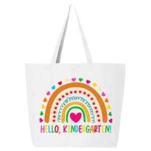 Happy First Day Of School Hello Kindergarten Teacher Rainbow Meaningful Gift 25L Jumbo Tote