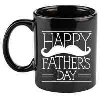 Happy Father's Day Mustache Gift 11oz C Handle Ceramic Mug