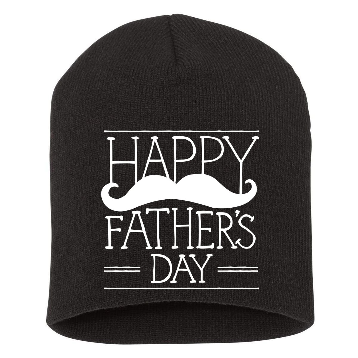 Happy Father's Day Mustache Gift Short Acrylic Beanie