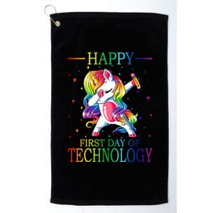 Happy First Day Of Technology Unicorn Gift Platinum Collection Golf Towel