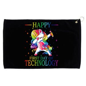 Happy First Day Of Technology Unicorn Gift Grommeted Golf Towel