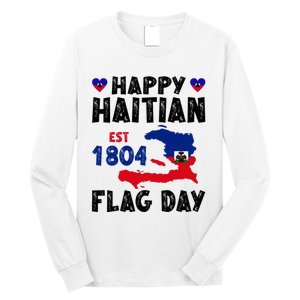 Haiti Flag Day Haitian Map Flag Celebration Long Sleeve Shirt