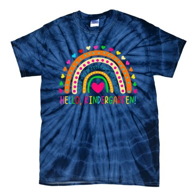 Happy First Day Of School Hello Kindergarten Teacher Rainbow Tie-Dye T-Shirt