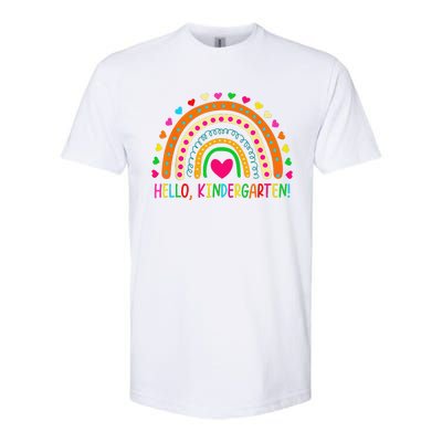 Happy First Day Of School Hello Kindergarten Teacher Rainbow Softstyle® CVC T-Shirt