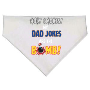 Happy FatherS Day Holy Smokes My Dad Jokes Are The Bomb! Gift USA-Made Doggie Bandana