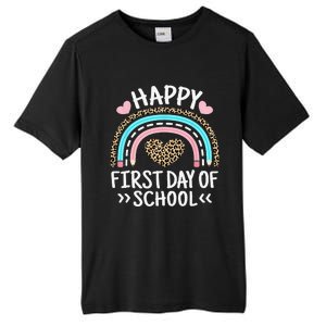 Happy First Day Of School Outfit Rainbow Teacher Student Tall Fusion ChromaSoft Performance T-Shirt