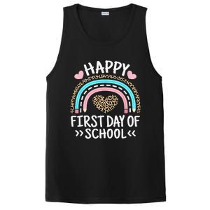 Happy First Day Of School Outfit Rainbow Teacher Student PosiCharge Competitor Tank