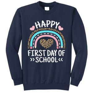 Happy First Day Of School Outfit Rainbow Teacher Student Sweatshirt