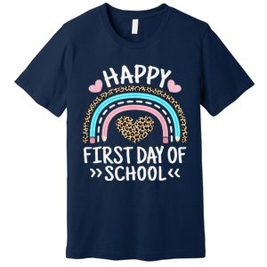 Happy First Day Of School Outfit Rainbow Teacher Student Premium T-Shirt