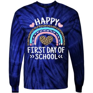 Happy First Day Of School Outfit Rainbow Teacher Student Tie-Dye Long Sleeve Shirt