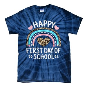 Happy First Day Of School Outfit Rainbow Teacher Student Tie-Dye T-Shirt