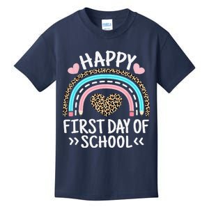 Happy First Day Of School Outfit Rainbow Teacher Student Kids T-Shirt