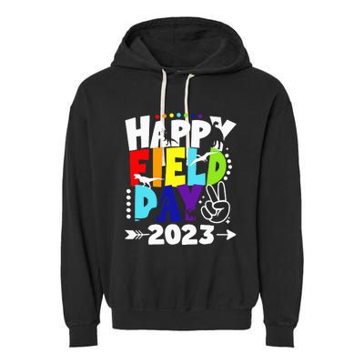 Happy Field Days School Trips Just Here for Dinosaur Student Garment-Dyed Fleece Hoodie