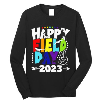 Happy Field Days School Trips Just Here for Dinosaur Student Long Sleeve Shirt