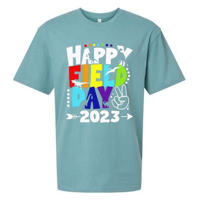 Happy Field Days School Trips Just Here for Dinosaur Student Sueded Cloud Jersey T-Shirt