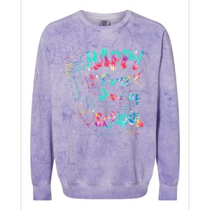 Happy First Day Of School Summers Out For School Colorblast Crewneck Sweatshirt