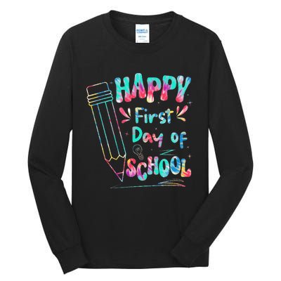 Happy First Day Of School Summers Out For School Tall Long Sleeve T-Shirt