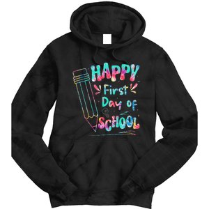 Happy First Day Of School Summers Out For School Tie Dye Hoodie