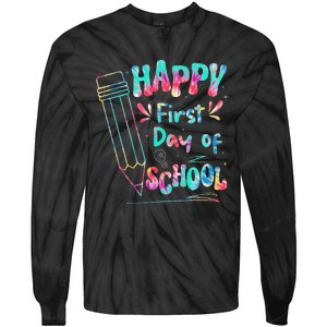 Happy First Day Of School Summers Out For School Tie-Dye Long Sleeve Shirt